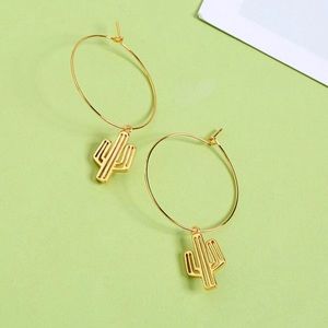 Cactus Hoop Earrings